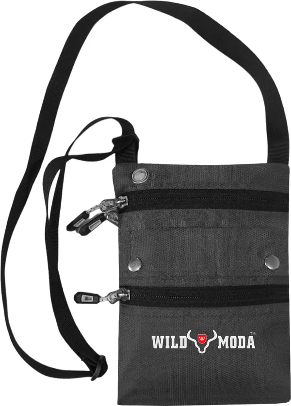 Grey_Polyester_Non-Detachable_Strap_Zipper_Closure_Travel_Sling_Bag_For_Men_&_Women_(21_X_16_Cm)