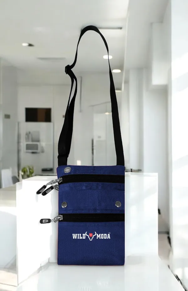 Blue_Polyester_Non-Detachable_Strap_Zipper_Closure_Travel_Sling_Bag_For_Men_&_Women_(21_X_16_Cm)