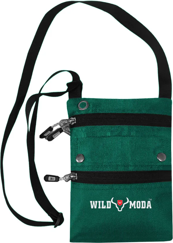 Green_Polyester_Non-Detachable_Strap_Zipper_Closure_Travel_Sling_Bag_For_Men_&_Women_(21_X_16_Cm)