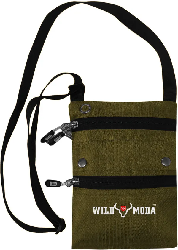 Khaki_Polyester_Non-Detachable_Strap_Zipper_Closure_Travel_Sling_Bag_For_Men_&_Women_(21_X_16_Cm)