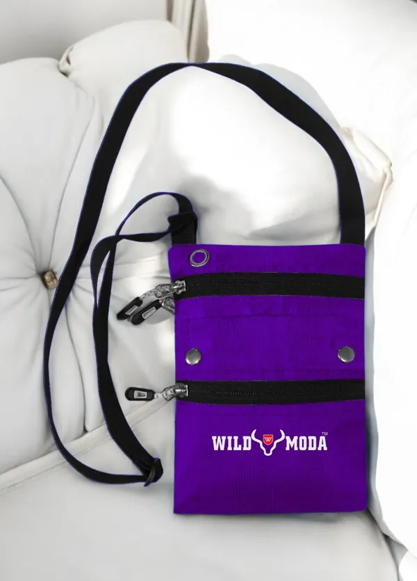 Purple_Polyester_Non-Detachable_Strap_Zipper_Closure_Travel_Sling_Bag_For_Men_&_Women_(21_X_16_Cm)