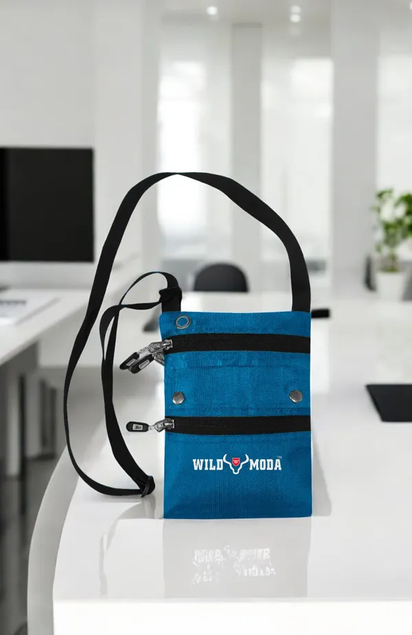Multicolor_Polyester_Non-Detachable_Strap_Zipper_Closure_Travel_Sling_Bag_For_Men_&_Women_(21_X_16_Cm)