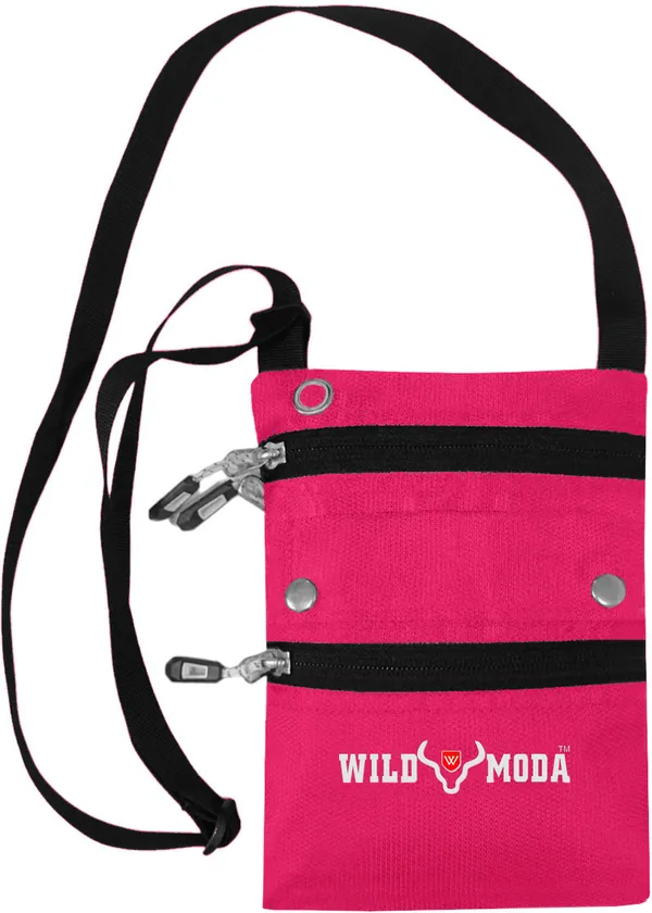 Pink_Polyester_Non-Detachable_Strap_Zipper_Closure_Travel_Sling_Bag_For_Men_&_Women_(21_X_16_Cm)