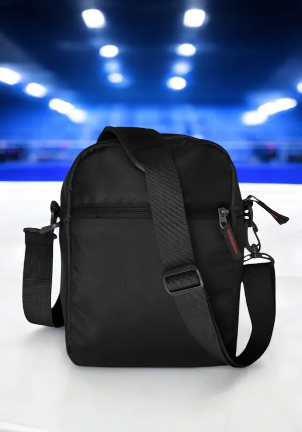 Black_Polyester_Detachable_Strap_Zipper_Closure_Travel_Sling_Bag_For_Men_&_Women_(29_X_23_Cm)
