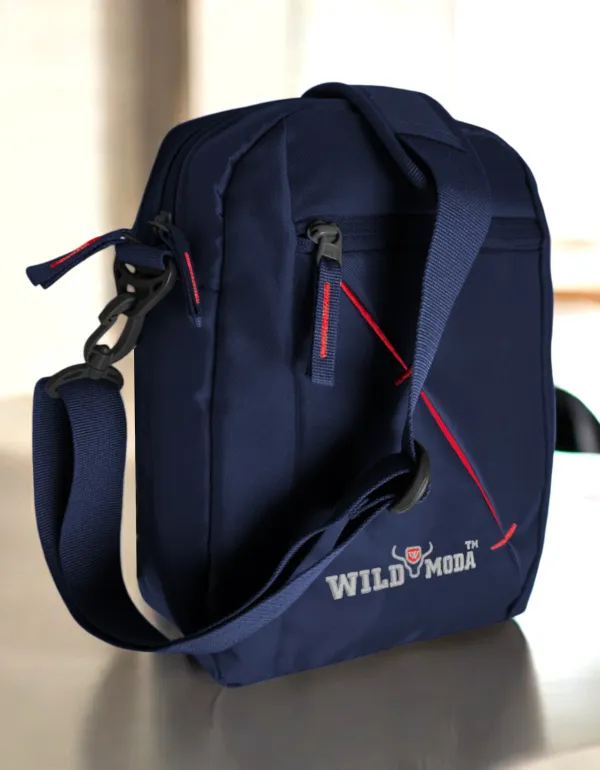 Blue_Polyester_Detachable_Strap_Zipper_Closure_Travel_Sling_Bag_For_Men_&_Women_(29_X_23_Cm)