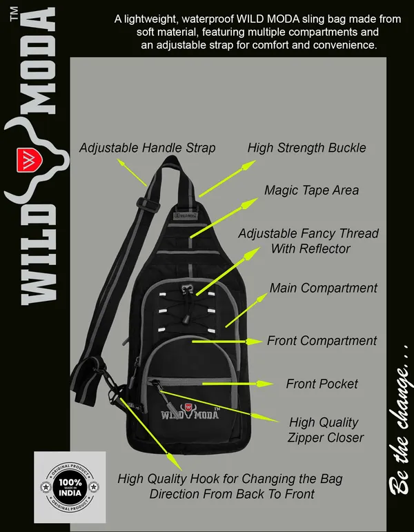 Black_Polyester_Detachable_Strap_Zipper_Closure_Cross_Body_Sling_Bag_For_Men_&_Women_(33_X_24_Cm)