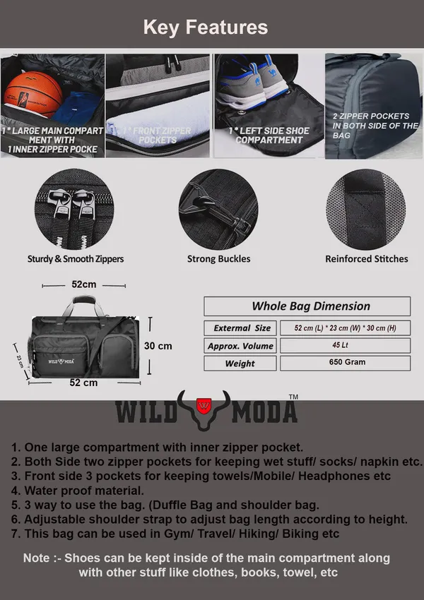 Grey_Polyester_Heavyduty_Duffel_Without_Wheels_For_Men_&_Women_(20.5_X_9_X_12_In)