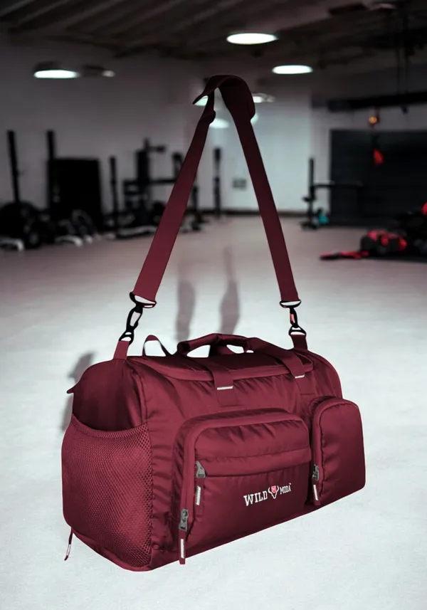 Maroon_Polyester_Gym_Bag_For_Men_&_Women_(45_L)