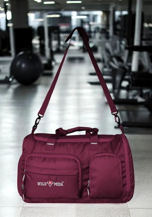 Maroon_Polyester_Gym_Bag_For_Men_&_Women_(45_L)