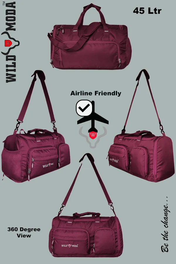 Maroon_Polyester_Heavyduty_Duffel_Without_Wheels_For_Men_&_Women_(20.5_X_9_X_12_In)