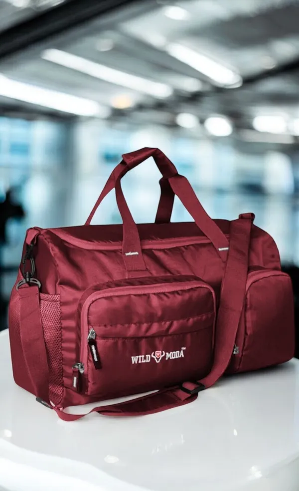 Maroon_Polyester_Heavyduty_Duffel_Without_Wheels_For_Men_&_Women_(20.5_X_9_X_12_In)
