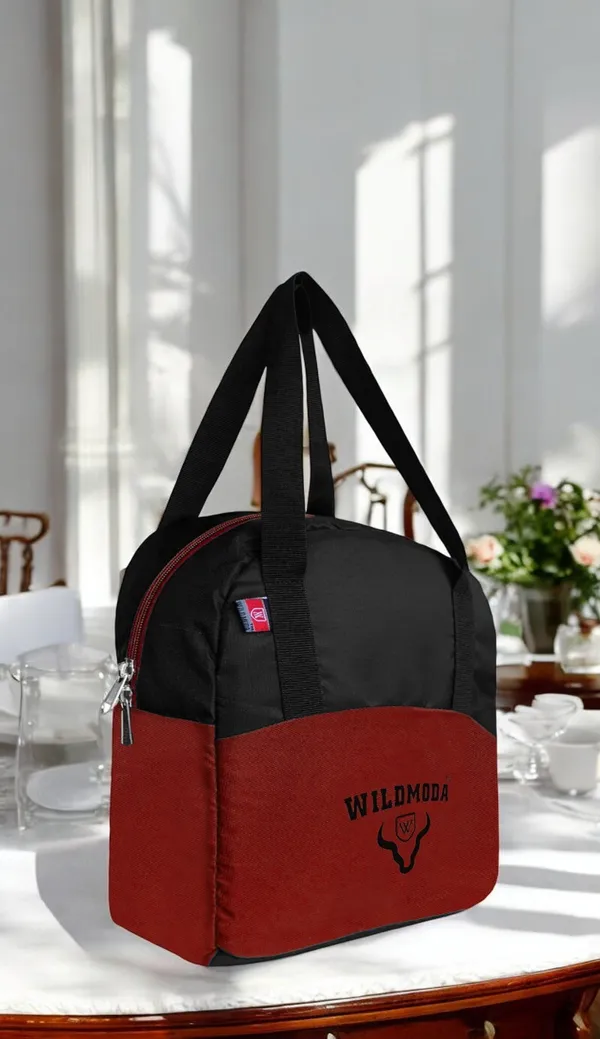 Maroon_&_Black_Polyester_Zipper_Closure_Lunch_Bag_For_Boys_&_Girls_(28_X_24_X_10.16_Cm)