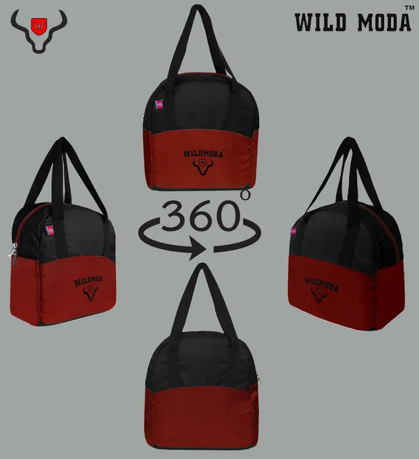 Maroon_&_Black_Polyester_Zipper_Closure_Lunch_Bag_For_Boys_&_Girls_(28_X_24_X_10.16_Cm)