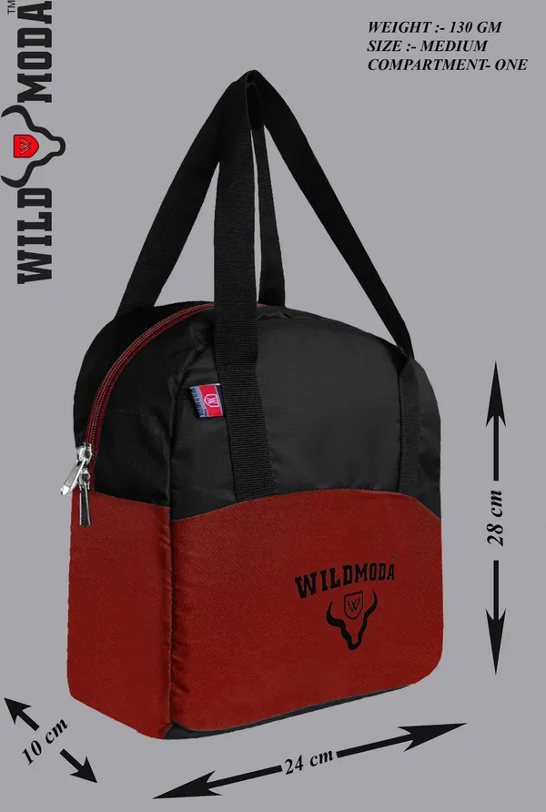 Maroon_&_Black_Polyester_Zipper_Closure_Lunch_Bag_For_Boys_&_Girls_(28_X_24_X_10.16_Cm)