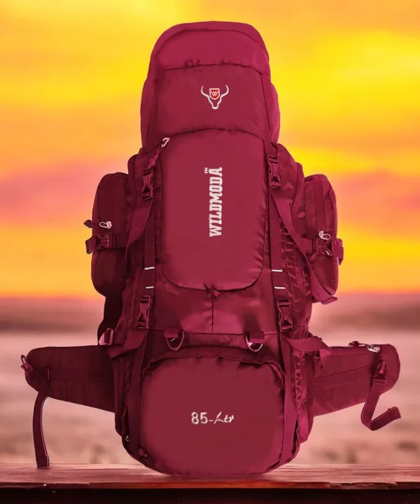 Maroon_&_Black_Polyester_Rucksack_For_Men_&_Women_(35_X_21_In)