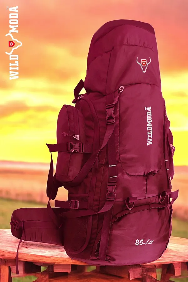 Maroon_&_Black_Polyester_Rucksack_For_Men_&_Women_(35_X_21_In)