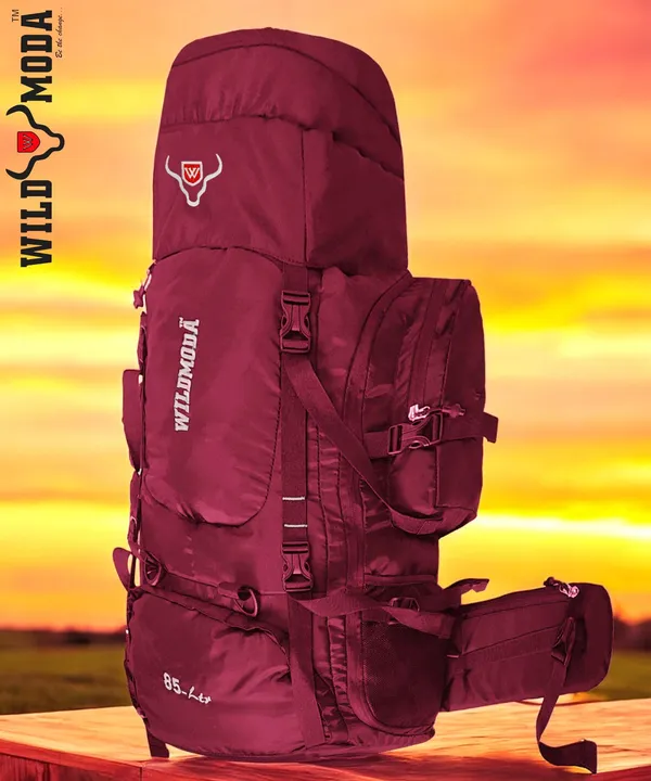 Maroon_&_Black_Polyester_Rucksack_For_Men_&_Women_(35_X_21_In)