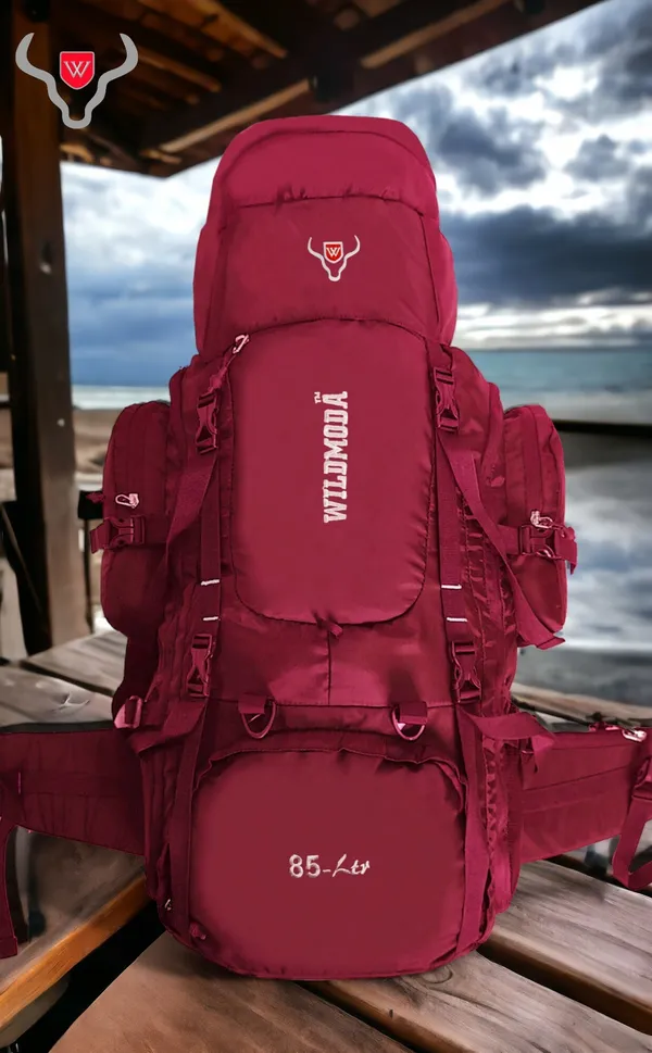 Maroon_&_Black_Polyester_Rucksack_For_Men_&_Women_(35_X_21_In)