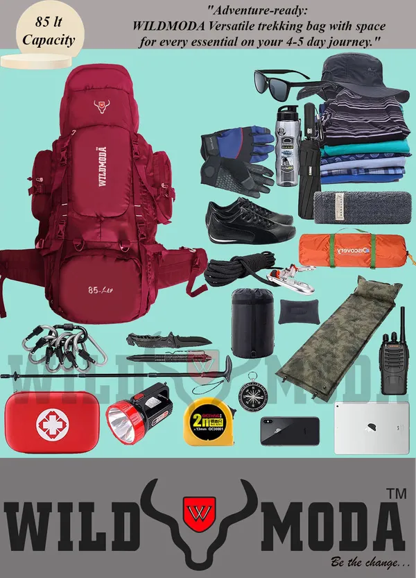 Maroon_&_Black_Polyester_Rucksack_For_Men_&_Women_(35_X_21_In)