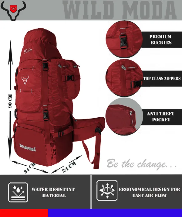 Maroon_Polyester_Rucksack_For_Men_&_Women_(35.5_X_14_In)