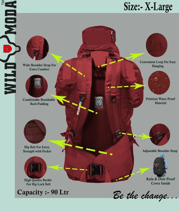 Maroon_Polyester_Rucksack_For_Men_&_Women_(35.5_X_14_In)