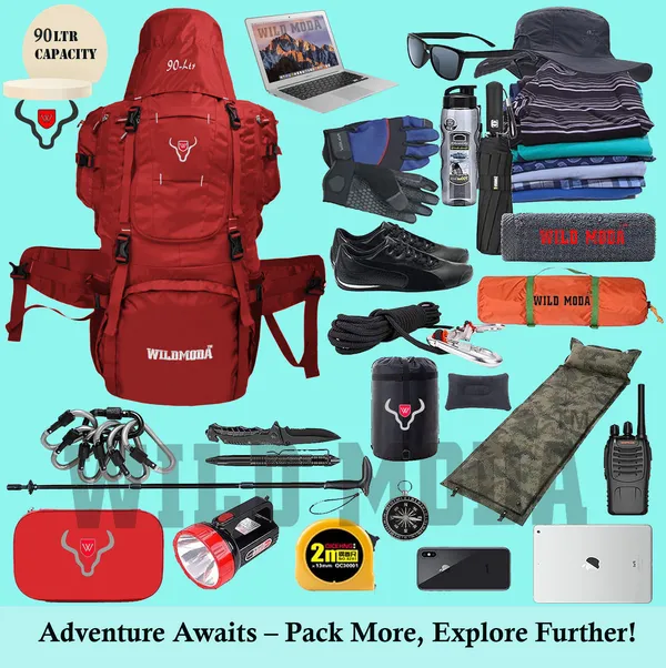 Maroon_Polyester_Rucksack_For_Men_&_Women_(35.5_X_14_In)