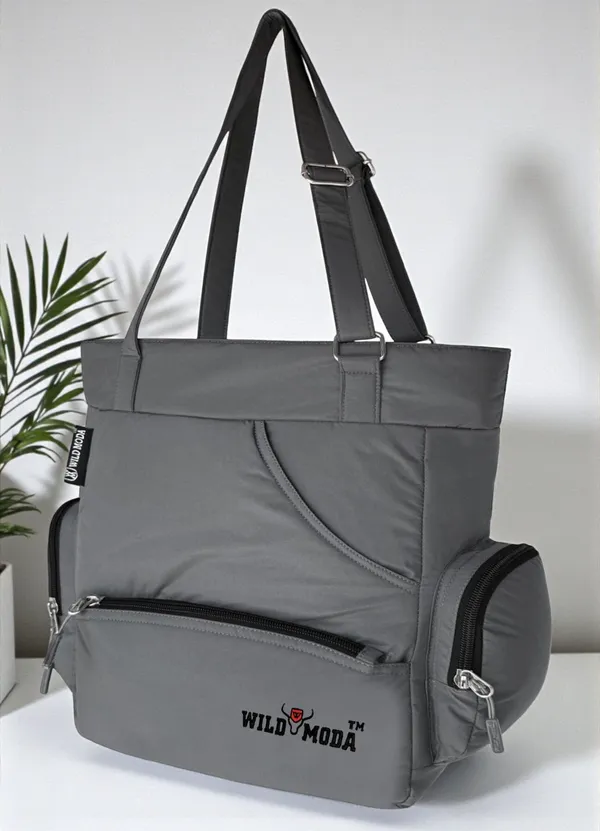 Grey_&_Black_Polyester_Solid_Zip_Closure_Shoulder_Bag_For_Women_(36_X_35_Cm)