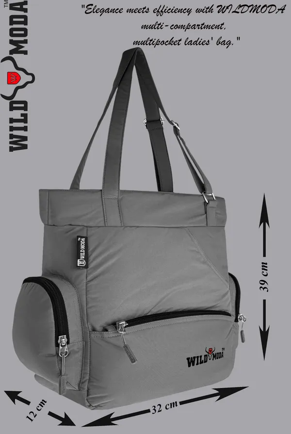 Grey_&_Black_Polyester_Solid_Zip_Closure_Shoulder_Bag_For_Women_(36_X_35_Cm)