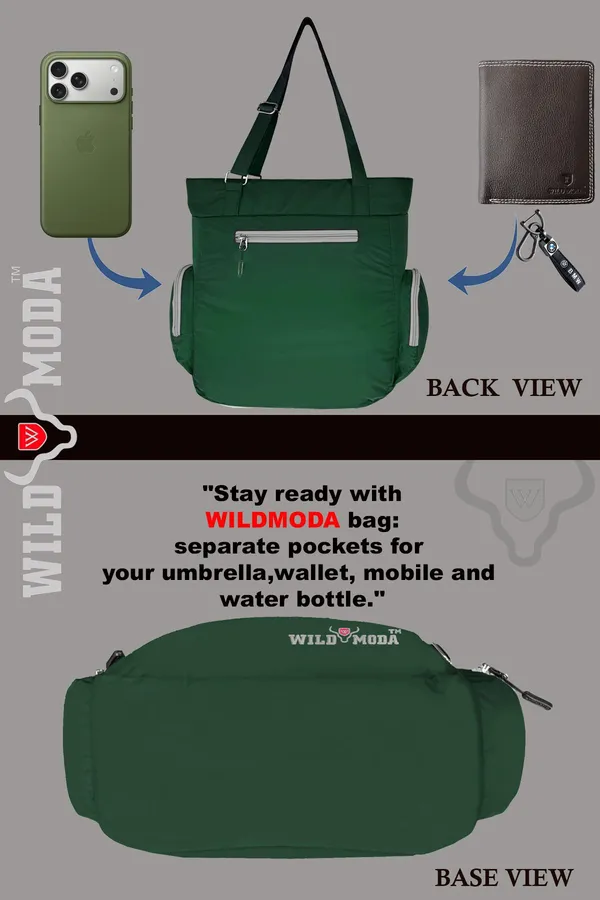 Green_&_Grey_Polyester_Solid_Zip_Closure_Shoulder_Bag_For_Women_(36_X_35_Cm)