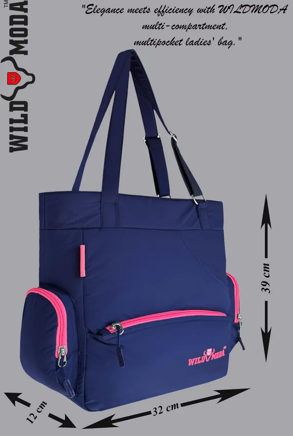 Blue_&_Pink_Polyester_Solid_Zip_Closure_Shoulder_Bag_For_Women_(36_X_35_Cm)