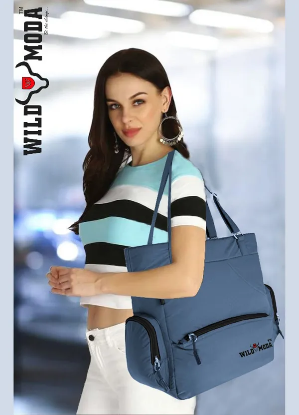 Blue_&_Black_Polyester_Solid_Zip_Closure_Shoulder_Bag_For_Women_(36_X_35_Cm)