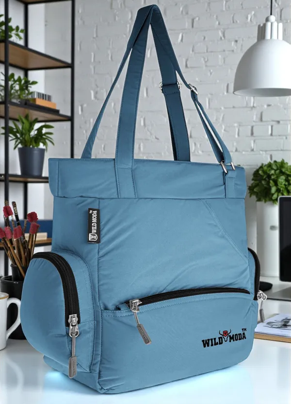 Blue_&_Black_Polyester_Solid_Zip_Closure_Shoulder_Bag_For_Women_(36_X_35_Cm)
