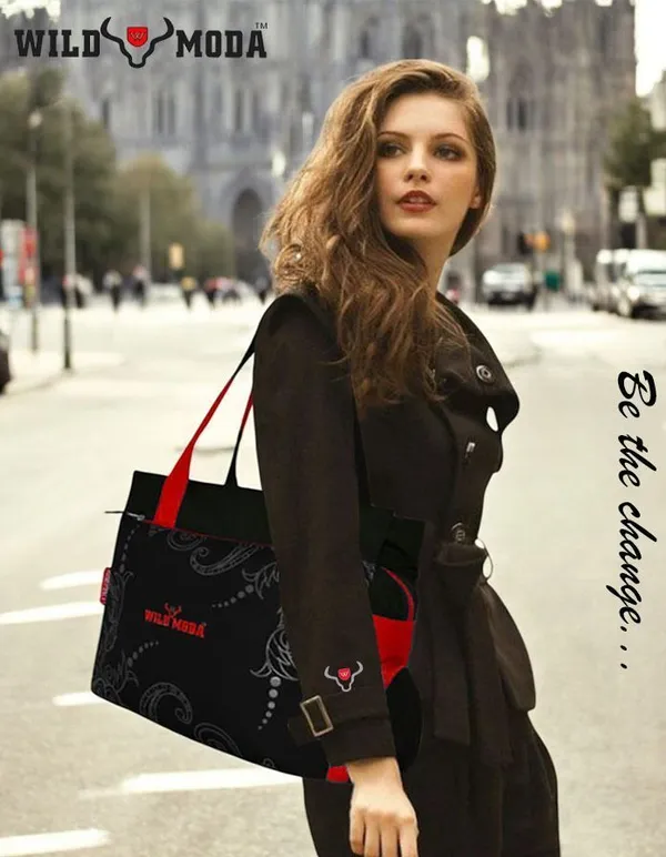 Black_&_Red_Polyester_Printed_Zip_Closure_Shoulder_Bag_For_Women_(27_X_35_Cm)