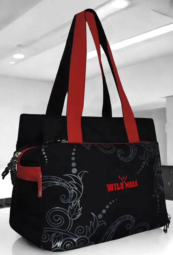 Black_&_Red_Polyester_Printed_Zip_Closure_Shoulder_Bag_For_Women_(27_X_35_Cm)