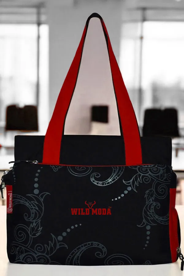 Black_&_Red_Polyester_Printed_Zip_Closure_Shoulder_Bag_For_Women_(27_X_35_Cm)
