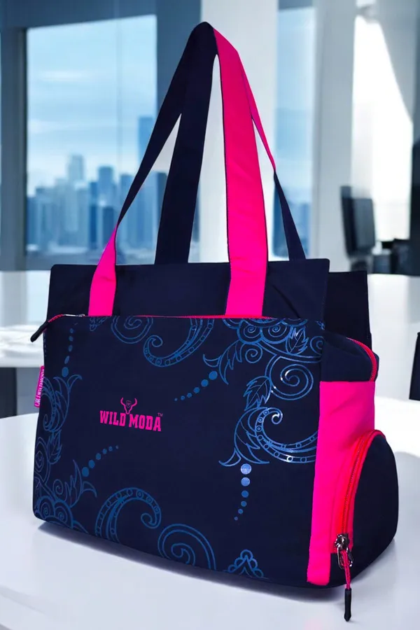 Blue_&_Pink_Polyester_Printed_Zip_Closure_Shoulder_Bag_For_Women_(27_X_35_Cm)