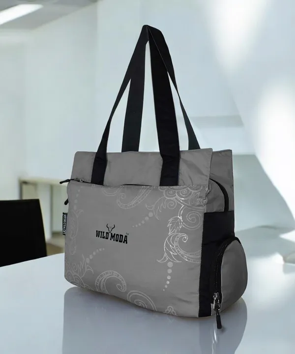 Grey_&_Black_Polyester_Printed_Zip_Closure_Shoulder_Bag_For_Women_(27_X_35_Cm)