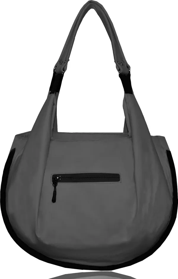 Grey_Polyester_Solid_Zip_Closure_Shoulder_Bag_For_Women_(33_X_38_Cm)