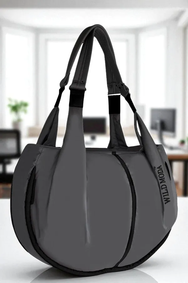 Grey_Polyester_Solid_Zip_Closure_Shoulder_Bag_For_Women_(33_X_38_Cm)