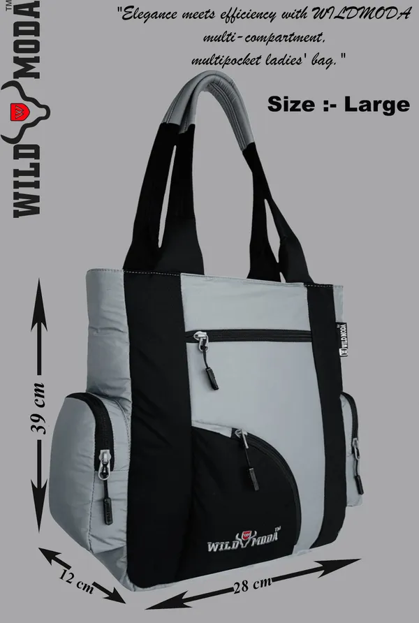 Black_&_Grey_Polyester_Solid_Zip_Closure_Tote_For_Women_(39_X_32_Cm)