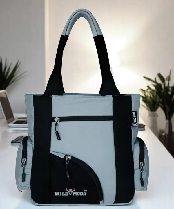 Black_&_Grey_Polyester_Solid_Zip_Closure_Tote_For_Women_(39_X_32_Cm)
