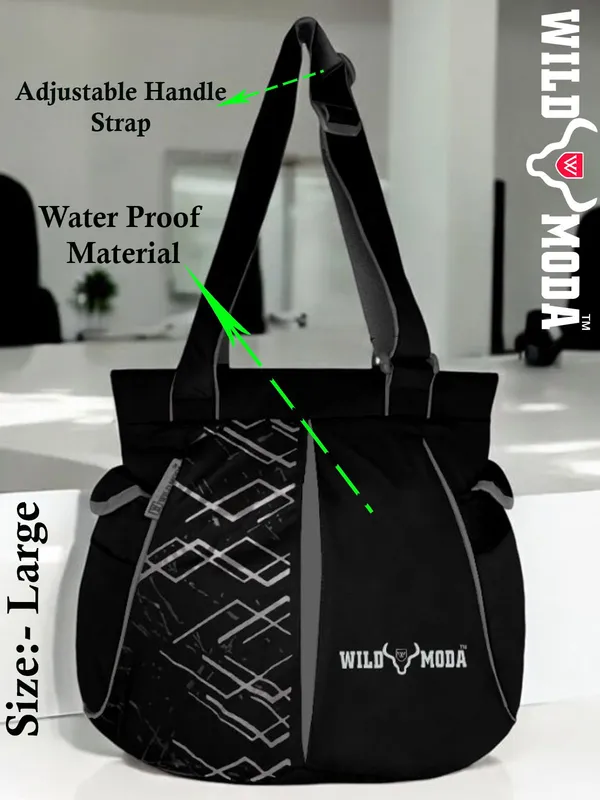 Black_&_Grey_Polyester_Printed_Zip_Closure_Shoulder_Bag_For_Women_(31_X_33_Cm)