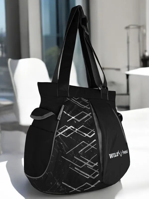 Black_&_Grey_Polyester_Printed_Zip_Closure_Shoulder_Bag_For_Women_(31_X_33_Cm)