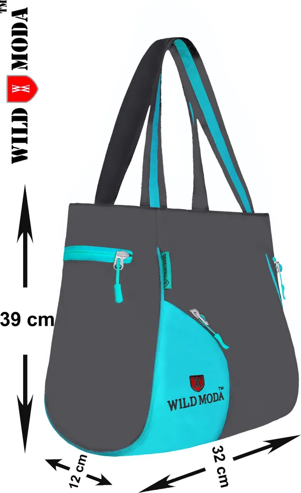 Blue_&_Grey_Polyester_Solid_Zip_Closure_Tote_For_Women_(39_X_32_Cm)