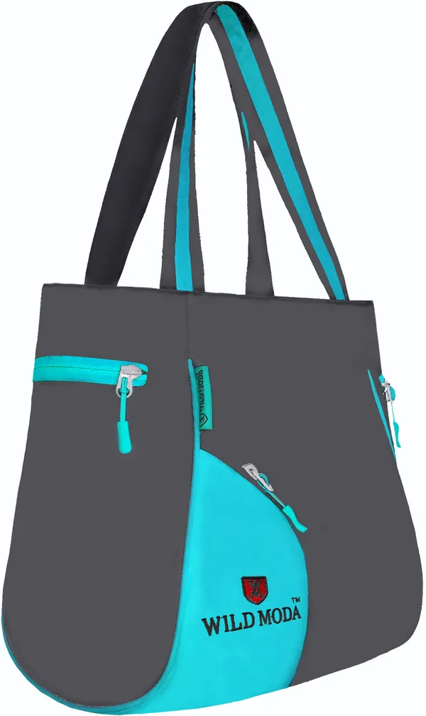 Blue_&_Grey_Polyester_Solid_Zip_Closure_Tote_For_Women_(39_X_32_Cm)