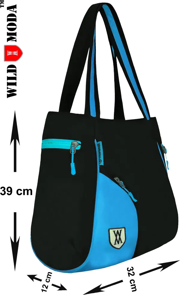 Blue_&_Black_Polyester_Solid_Zip_Closure_Tote_For_Women_(39_X_32_Cm)