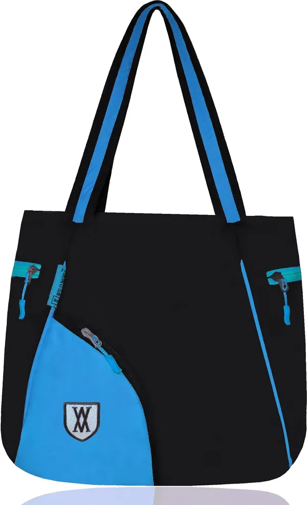 Blue_&_Black_Polyester_Solid_Zip_Closure_Tote_For_Women_(39_X_32_Cm)