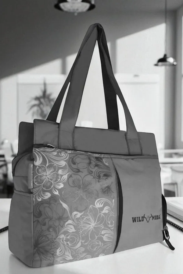 Black_&_Grey_Polyester_Printed_Zip_Closure_Shoulder_Bag_For_Women_(27_X_35_Cm)
