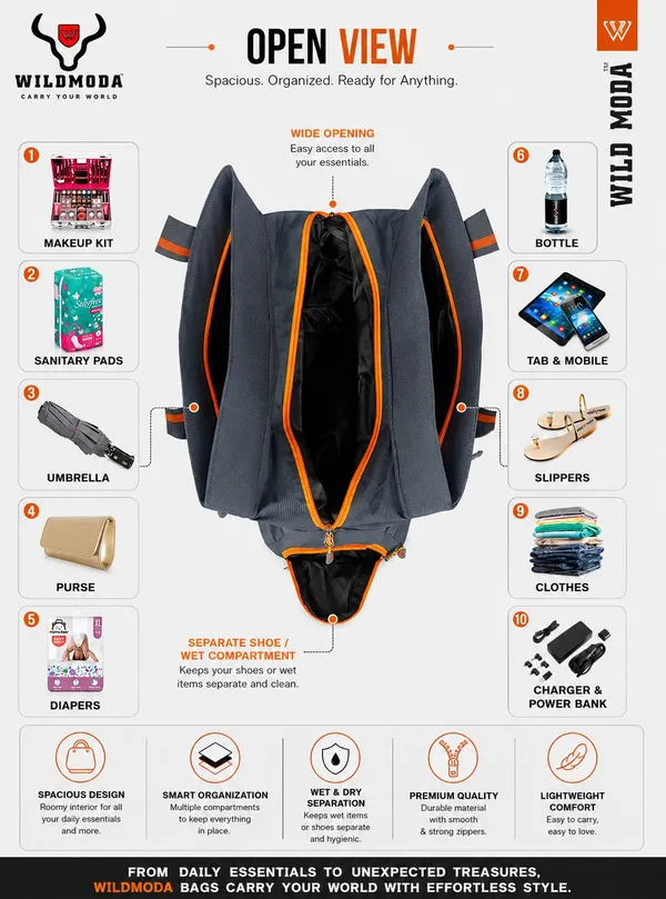 Grey_&_Orange_Polyester_Color_Blocked_Zip_Closure_Shoulder_Bag_For_Women_(27_X_35_Cm)