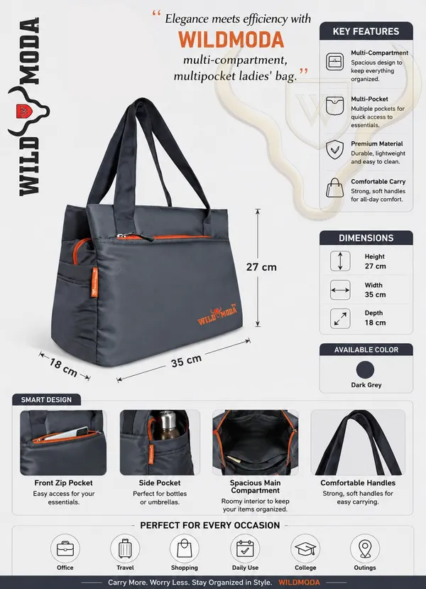 Grey_&_Orange_Polyester_Color_Blocked_Zip_Closure_Shoulder_Bag_For_Women_(27_X_35_Cm)
